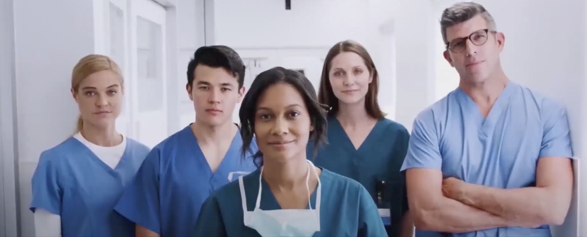 Medical staff posing for a group photo